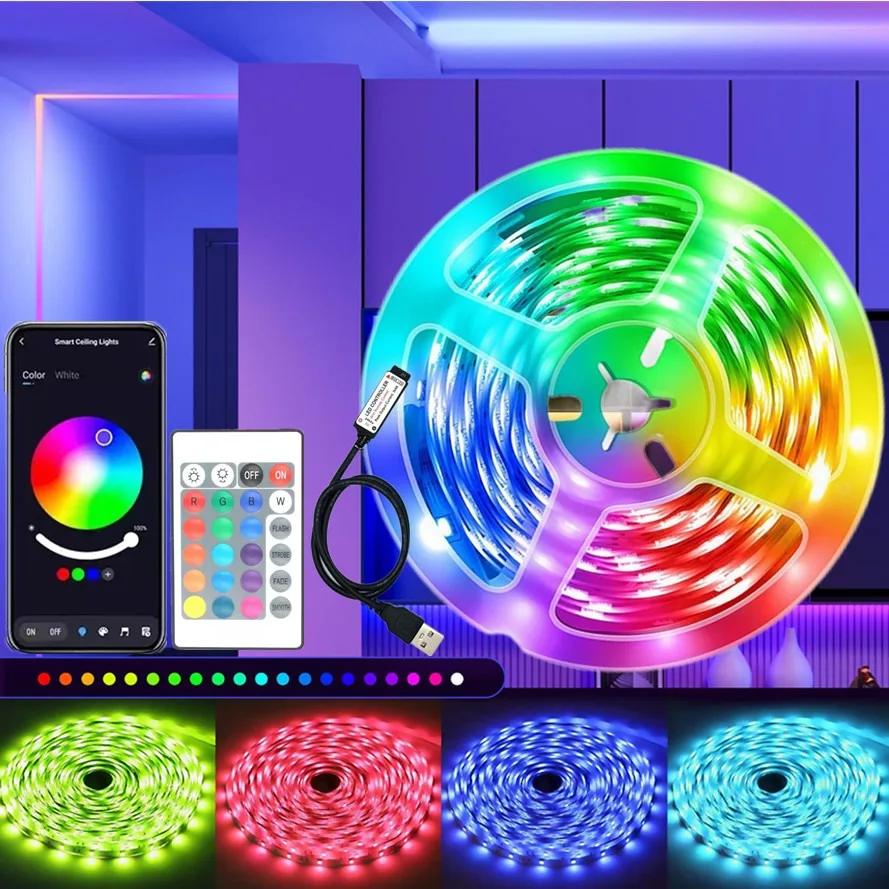 รูปสินค้า LED Strip ยืดหยุ่น ควบคุมสีได้ผ่านแอปพลิเคชัน