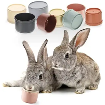 Stacking Cups Rabbits Multi-Colored Reusable Small Animals Puzzle Toys