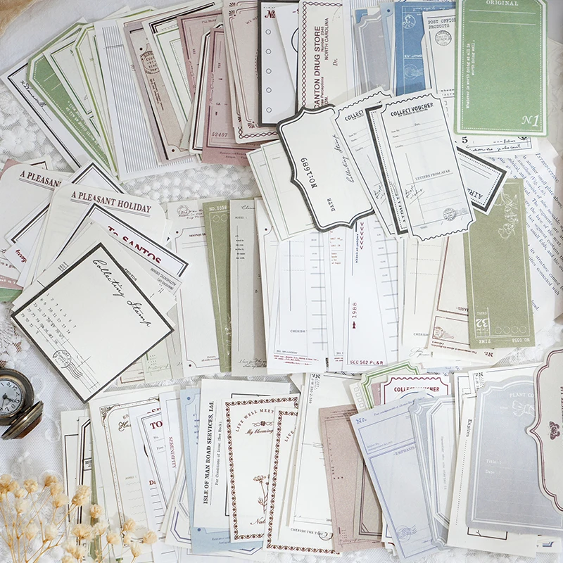 Journal GO 30pcs/lot Embrace The Summer Vintage Simple Border Memo Pad Material Paper Creative DIY Journal Collage Stationery 3
