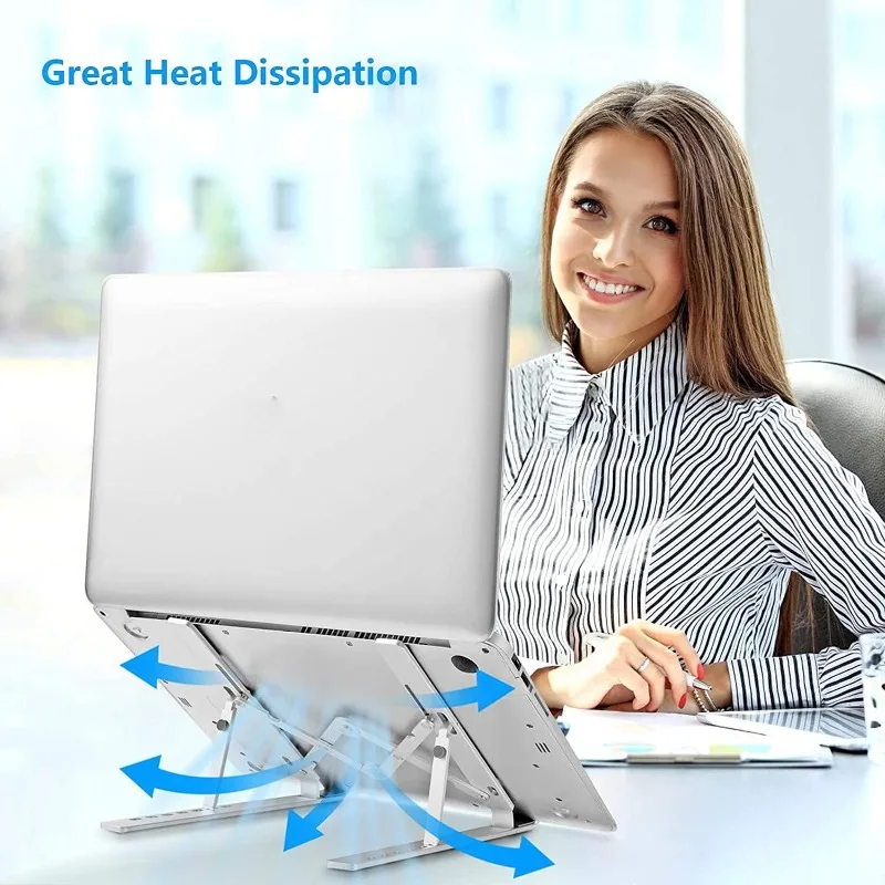 ABS 접이식 조절식 노트북 스탠드 Macbook Air Pro Dell HP Lenovo 10-16 인치용 휴대용 노트북 홀더 브래킷
