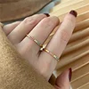 2 pièces/ensemble en acier inoxydable couleur arc-en-ciel cubique Zircon pierre bagues pour femmes INS couleur or étanche étoiles anneau bijoux