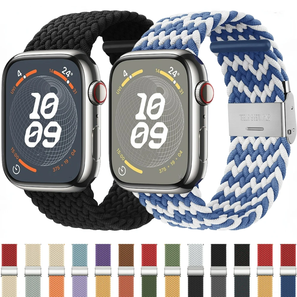 

Braided Nylon Strap for Apple watch Band 44mm 45mm 49mm 42mm 41mm 40mm Bracelet for iWatch Series Ultra 2 9 8 7 6 5 4 3 SE Strap