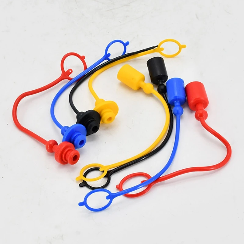 4 Sets Hydraulic Quick Coupler Male Dust Cap And Female Plug Cover, Rubber Dust Caps/Plugs