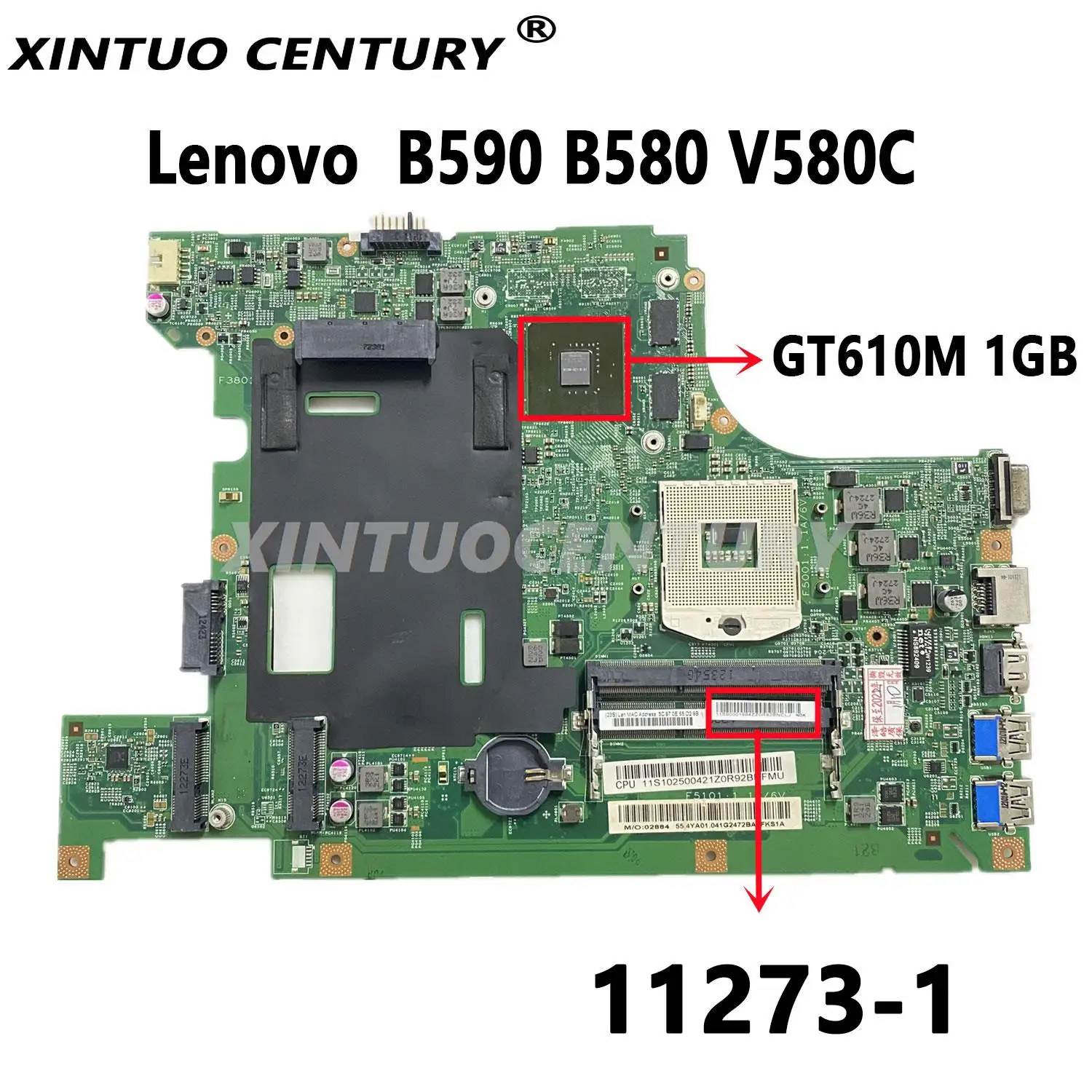 

For Lenovo IdeaPad B590 B580 V580C Laptop motherboard LA58 MB 11273-1 HM77 GT610M 1GB GPU 100% Test Work