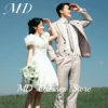 MD Simple Square Collar A-line Short Wedding Dresses Korea Photoshoot Puff Sleeves Corset Customized Bride Gown 2025 웨딩드레스 1