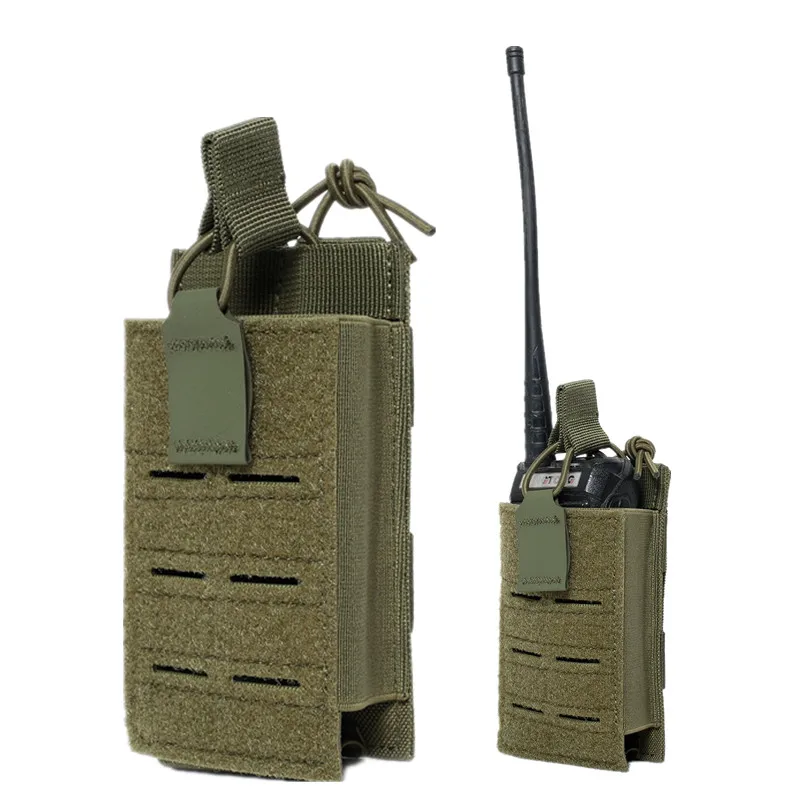 Pochette tactique 5.56 pour magazines M4 M16 AR15 Molle, support magnétique découpé au Laser, pochette élastique universelle pour talkie-walkie, sac Radio