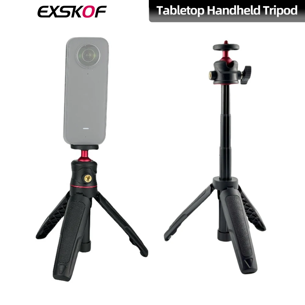 Extendable Mini Camera Tripod 360&deg; Ball Head Portable Vlog Travel Selfie Stick Handle Grip for GoPro Insta360 DJI SLR
