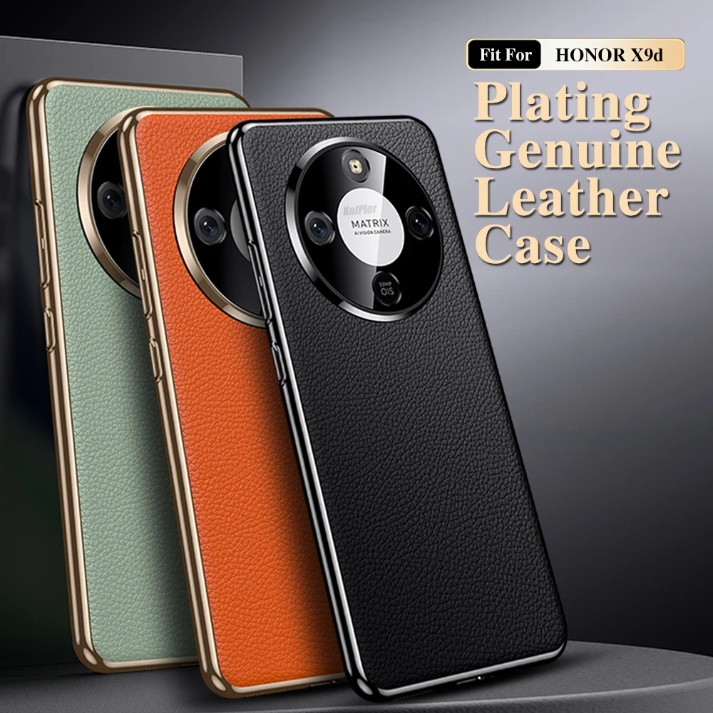 Enhanced Product Title: Premium Genuine Leather Case with Lichee Pattern and Lens Protection