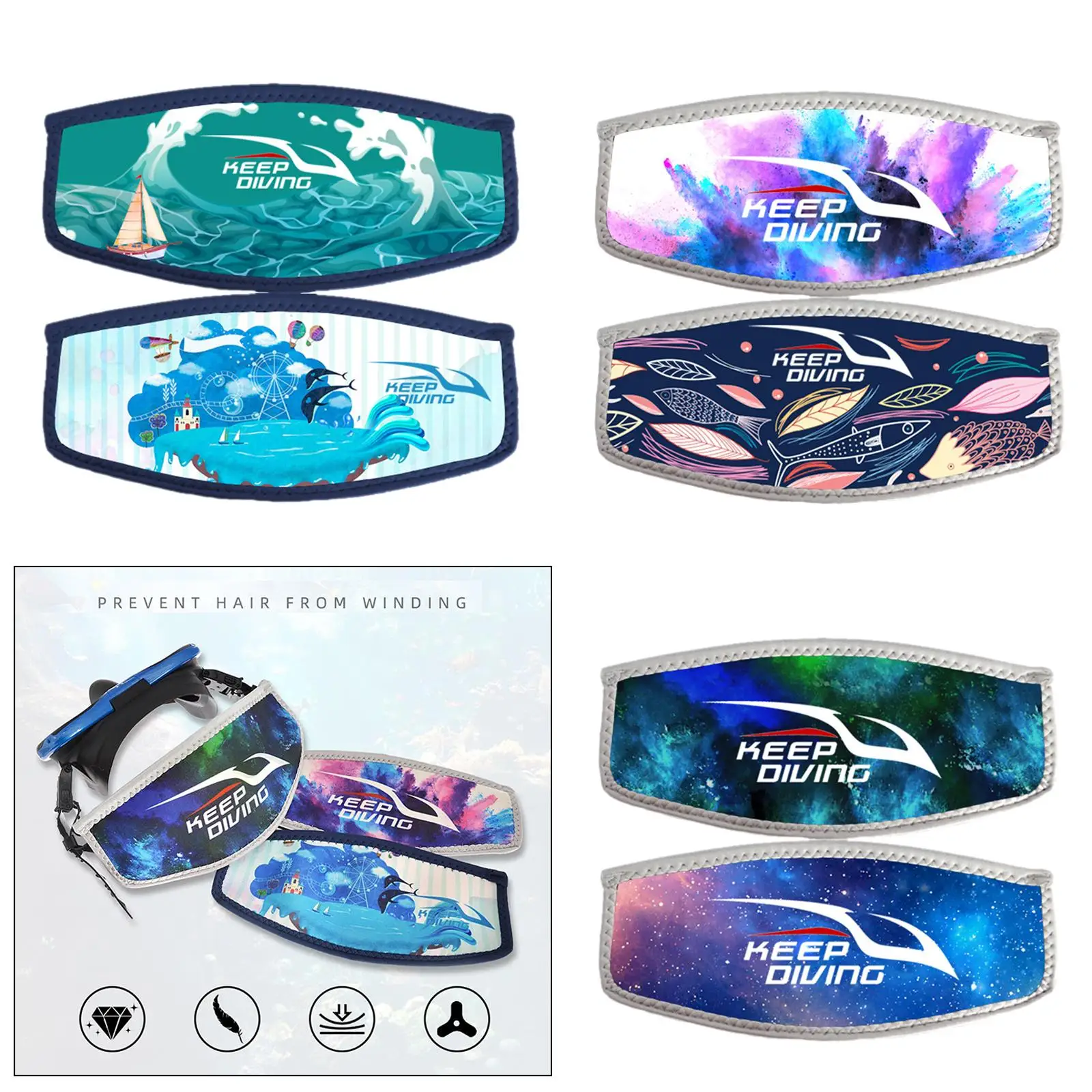 Replacement diving mask straps scuba strap wrapper snorkeling water sports