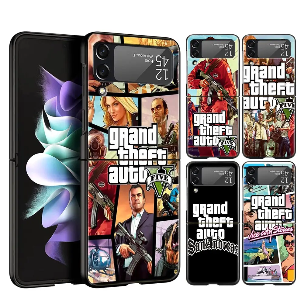 Custodia Per Telefono Auto Rockstar Gta 5 Grand Theft Per Samsung Galaxy Z Flip 3 4 5 Shell Per Samsung Z Flip3 Flip4 Hard Pc Bumper Cover