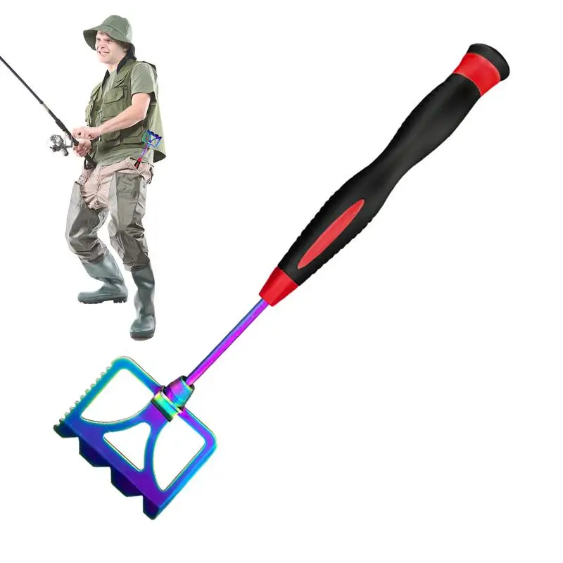 Stainless Steel Shrimp Bait Shovel Stainless Steel Shrimp Spatula Fishing Lure Shovel Foldable Anti Slip Portable Outdoor