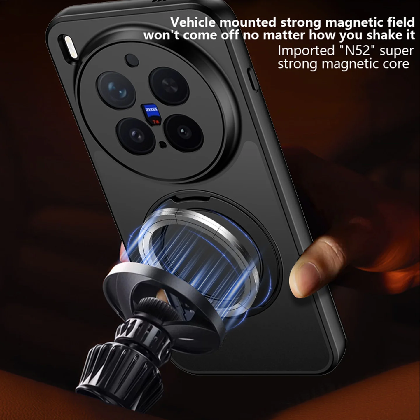 360-Degree Rotation Bracket Matte Frosted Phone Case - Magnetic Shockproof Armor Back Cover