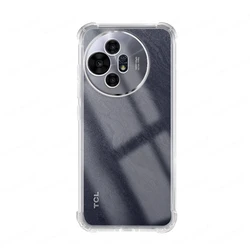 Enhanced Airbags Buffer Full Protection Soft TPU Shockproof Back Case Cover for TCL 50 Pro NxtPaper (Transparent)