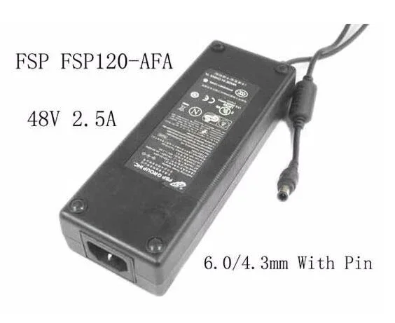 

FSP Group Inc FSP120-AFA, 48V 2.5A, Barrel 6.0/4.3mm With Pin, IEC C14 Power Adapter