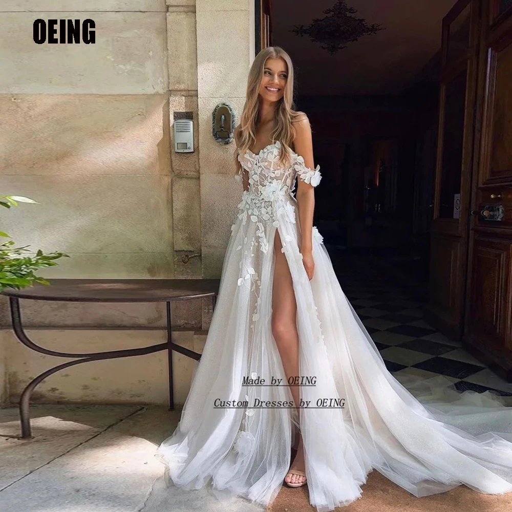 

OEING Dubai Arabic Flower Wedding Dresses Long A Line Off Shoulder Robe De Soirée Formal Occasion Bride Bridal Dress 2023