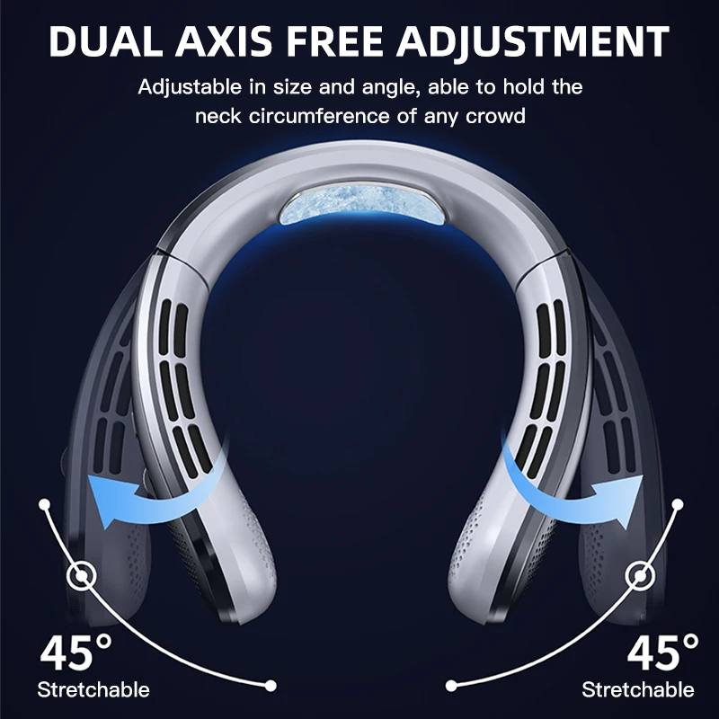 Fan 3000mA Portable Mini Hanging Neck Fan Bladeless Neckband Fan Digital Display Power Air Cooler USB Rechargeable Electric Fans 3