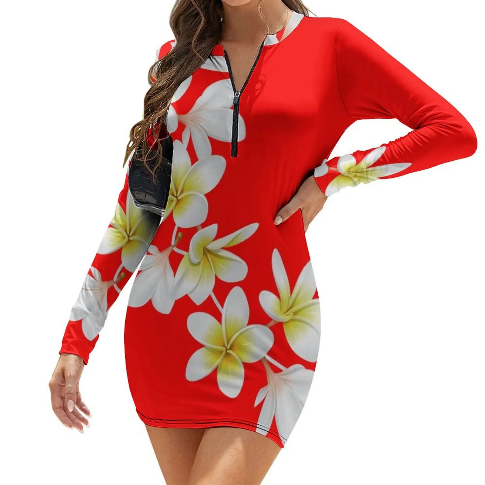 

Aloha Hawaii. Hawaiian Island Traditional Necklace Long-Sleeve Bodycon Dress birthday dress beach outfits for women
