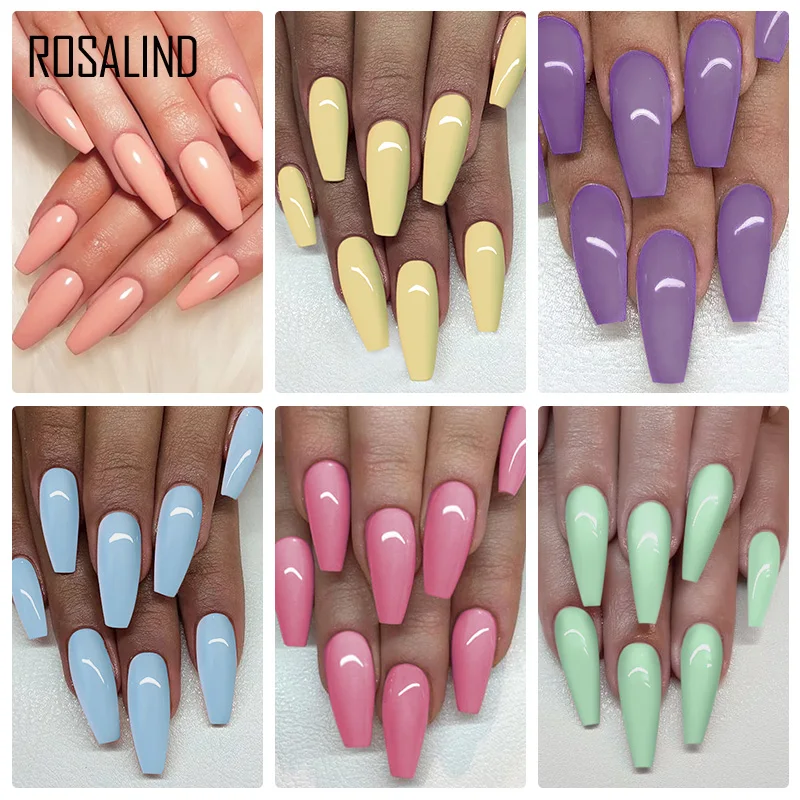 ROSALIND Nail Gel Polish Set For Manicure Nail Art Design Polish Lacquer Soak Off Semi Permanent UV Gel Hybrid Varnish 6PCS Kits 5