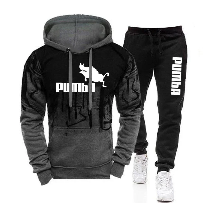 Mens Tracksuit Hoodies and Black Sweatpants High Quality Male Dialy Casual Sports Jogging Set Autumn Outfits 2023 Hot New Sale skeletor mens tracksuit set skeletor man sweatsuits jogging sweatpants and hoodie set fashion