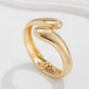 XINYI Hip Hop Pearl Wide Cuff Bangles Punk Fashion Gold Silver Color Geometric Spring Bangles For Women Bracelet Men Jewelry 4