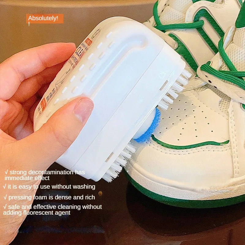 White Shoe Cleaner Free Brush Shoe Cleaning Magi c Cleaning Foam Stain Removing Yellowing Brush Shoe Edge Dry Cleaning Brush 2