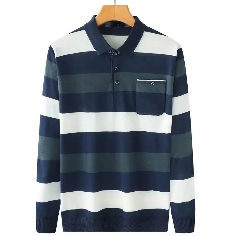 

2023 High Quality Men's Clothing Luxury Polo Shirt Casual Fashion Lapel Long Sleeve Pullovers Leisure Blouse Homme Mens X04