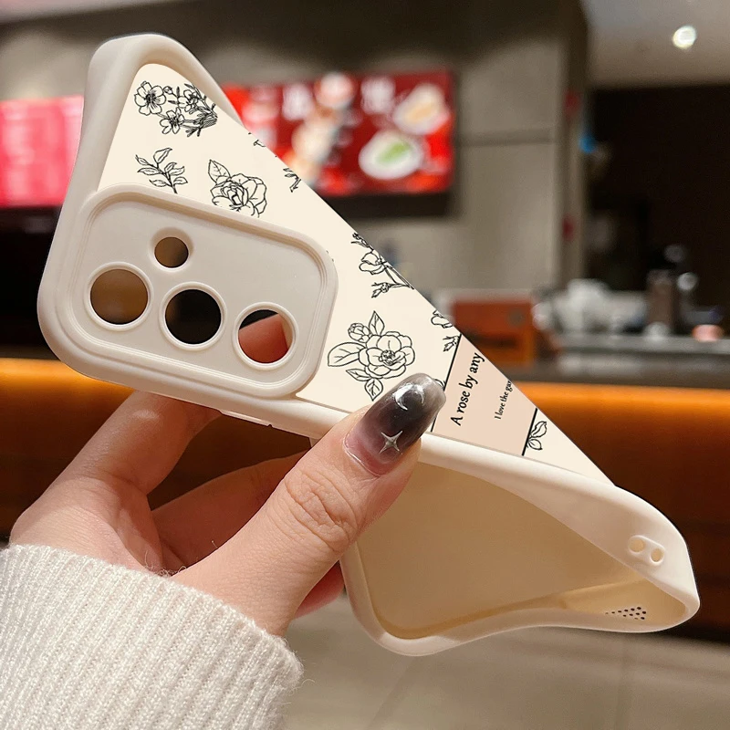 Elegant Rose Flower Design Phone Case - Lettering Detail, Ultra Protection