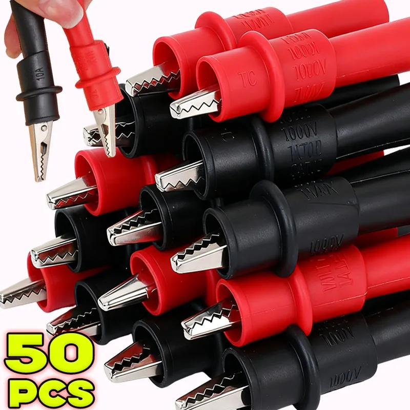 Alligator Clips Probe Crocodile Clip Banana Plug Test Cable Lead Connector Alligator Crocodile Test Clamp for Multimeter Testing