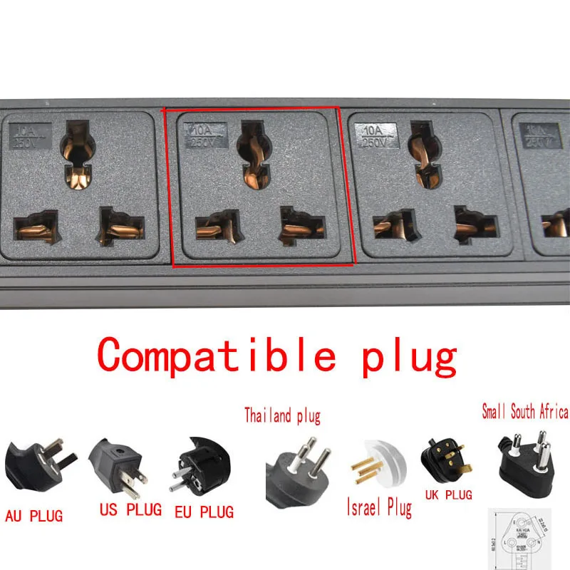 C14 port PDU power strip 10A Universal socket Network Cabinet S89b1084d137241c5944ddc4ae3a18d33W