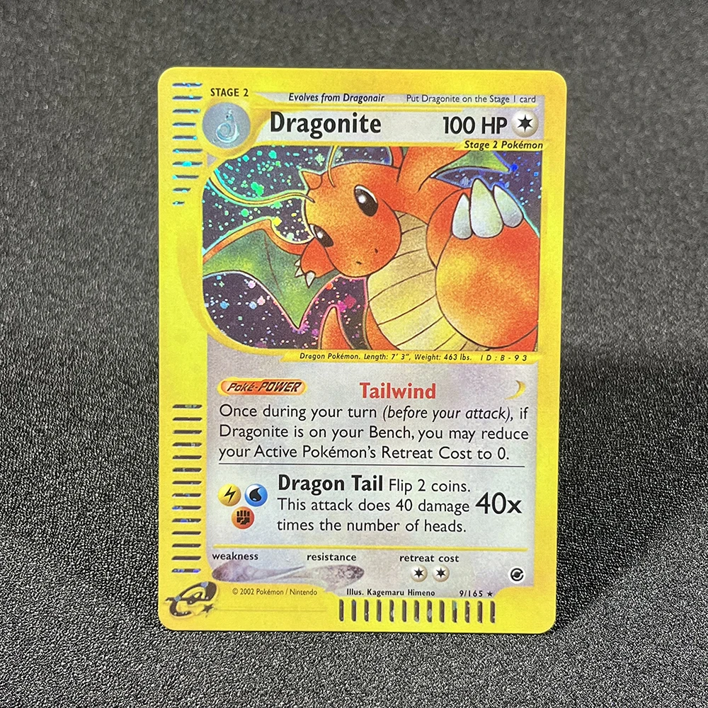  카드 포일 PTCG E 리자몽 라이츄 드래고나이트 뮤투 탐험 에스페온 아쿠아폴리스 TCG 보드 게임 전체 세트, 프록시 카드