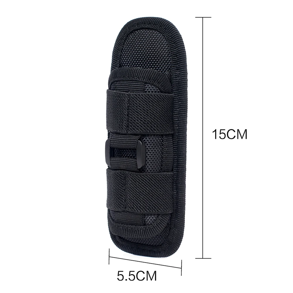 Tactical Flashlight Belt Pouch 360 Degree Rotatable Flashlight Pouch Anti Scratch Multifunction for Outdoor Activities