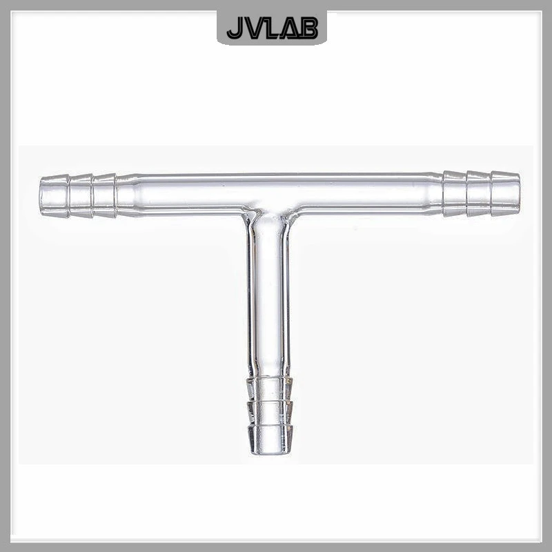 Glass Adapter Dual Connecting Glass Tube Pagoda Small Mouth Catheter T-shaped Three-way Connector OD 10 mm ID 7.5mm 5 / PK