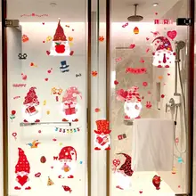 

9Pcs/Set Window Sticker Static Glass Fridge Stickers Attach Easy Install PVC Love Gnome Shape Tile Household Supplies