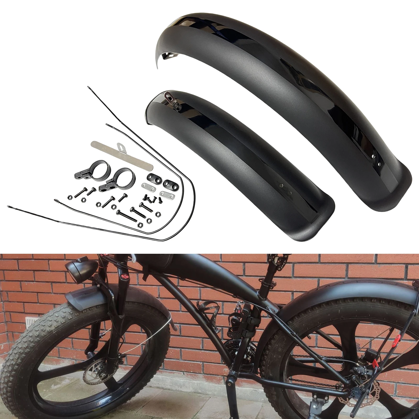 Set Parafanghi Per Bicicletta | Gomma 26/20 X 4.0 | Protezioni Fango Per BMX/piega