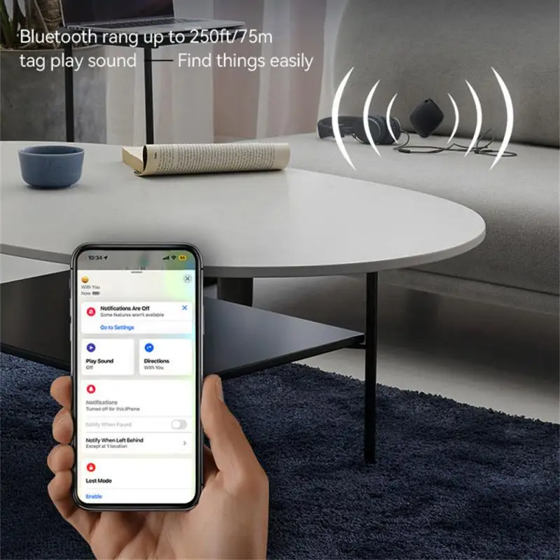 미니 블루투스 스마트 트래커, 휴대용 애완 동물 분실 방지 로케이터, IOS 무선 알람 태그, 지갑 키 지지대, Apple Find My 앱