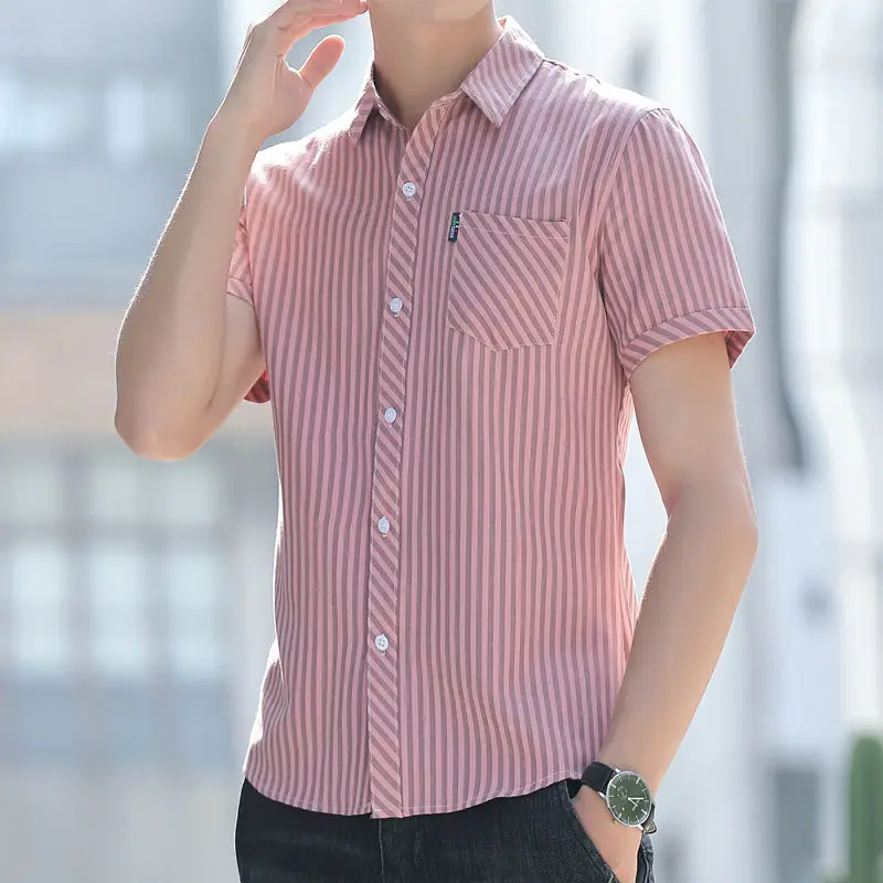 Рубашка E65 мужская с короткими рукавами