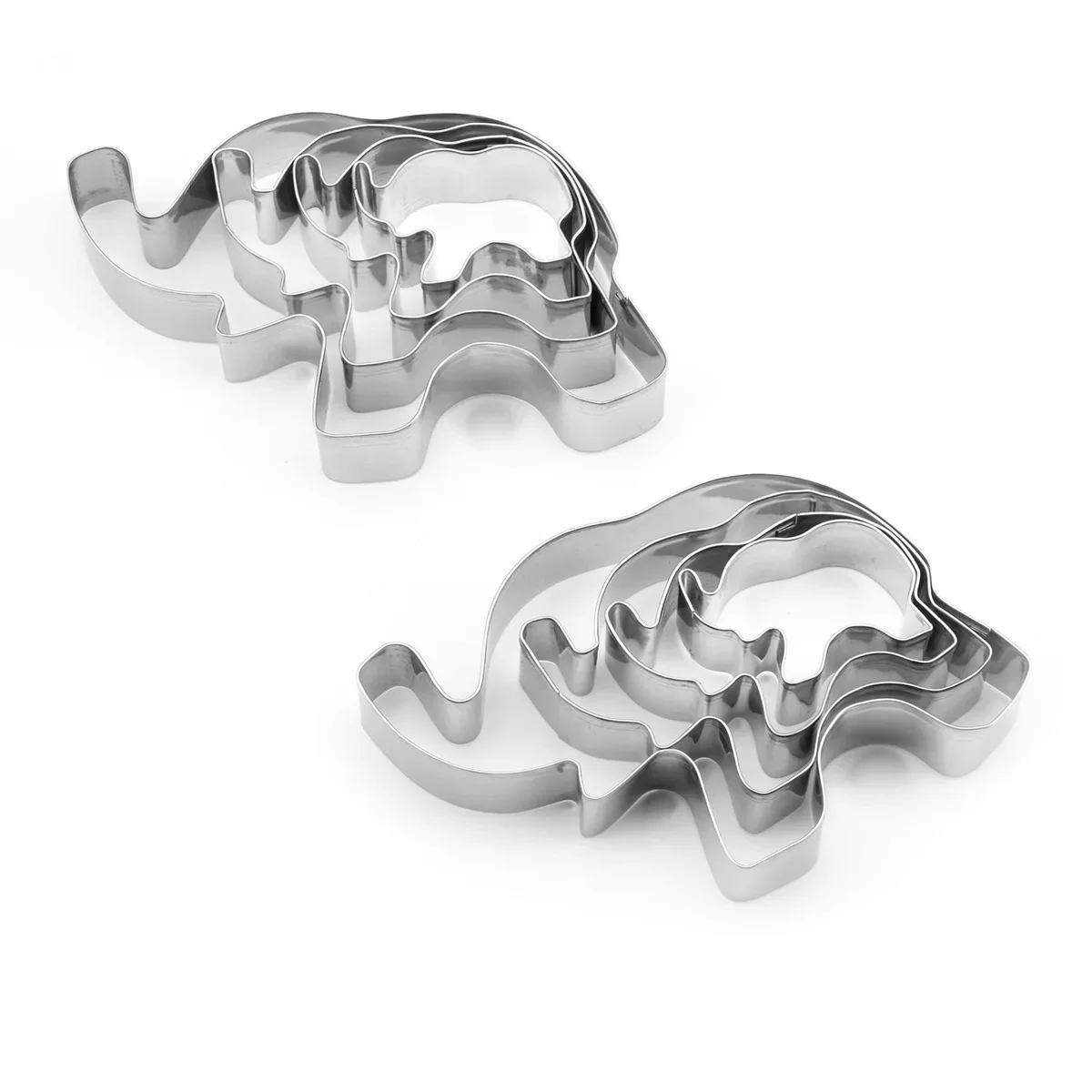 Animal Stainless Steel Cookie Cutters Elephant Shape Cake Fondant Biscuit Pastry Mould 4Pcs/set Baking Tool Kitchen Gadget
