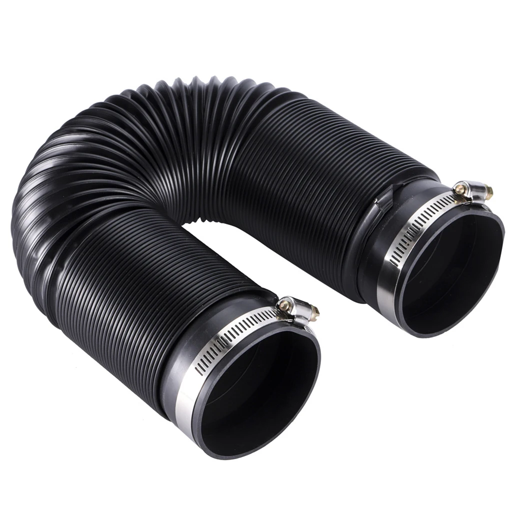 

76mm 3 Universal Cold Air Intake Duct Flexible Pipe Set Plastic PVC Ducting Hose Car Accessory