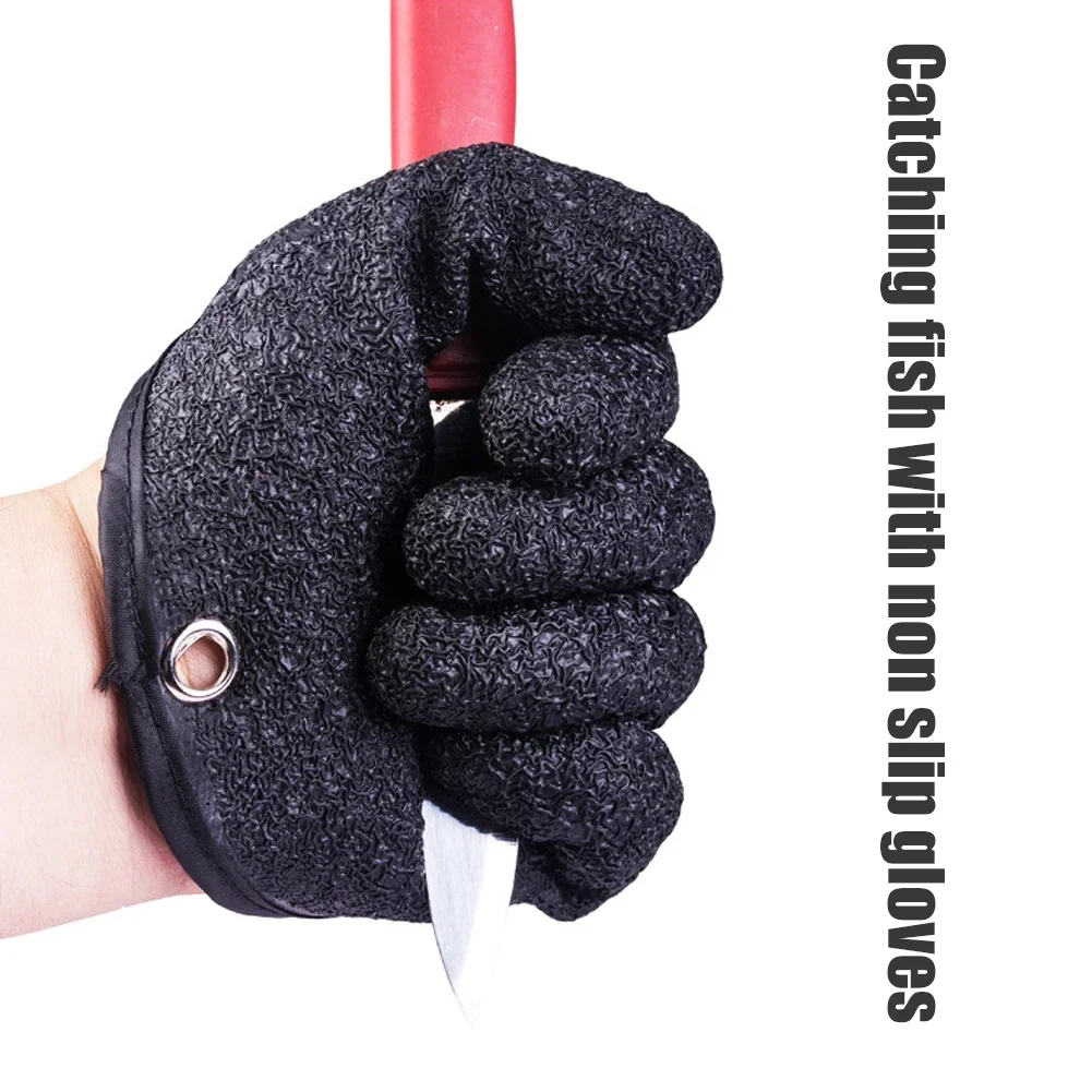 Fishing Gloves Anti-Slip Protect Hand from Puncture Scrapes Fisherman Professional Catch Fish Latex Hunting Gloves Left/Right