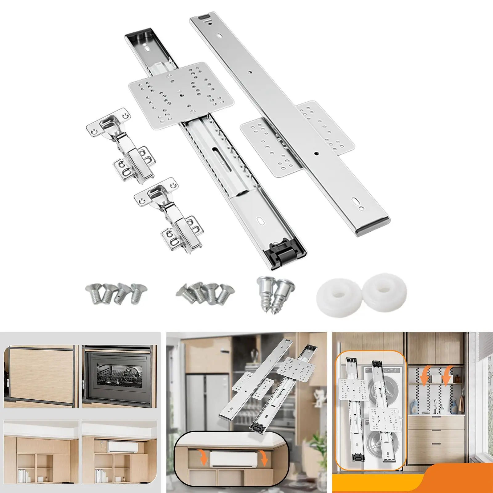 Heavy Duty Door Slide Rails Hidden Sliding Hardware System for Closet Cabinets Kitchen Cupboards Bookcases Heavy Duty Door Slide Rails Hidden Sliding Hardware System for Closet Cabinets Kitchen Cupboards Bookcases