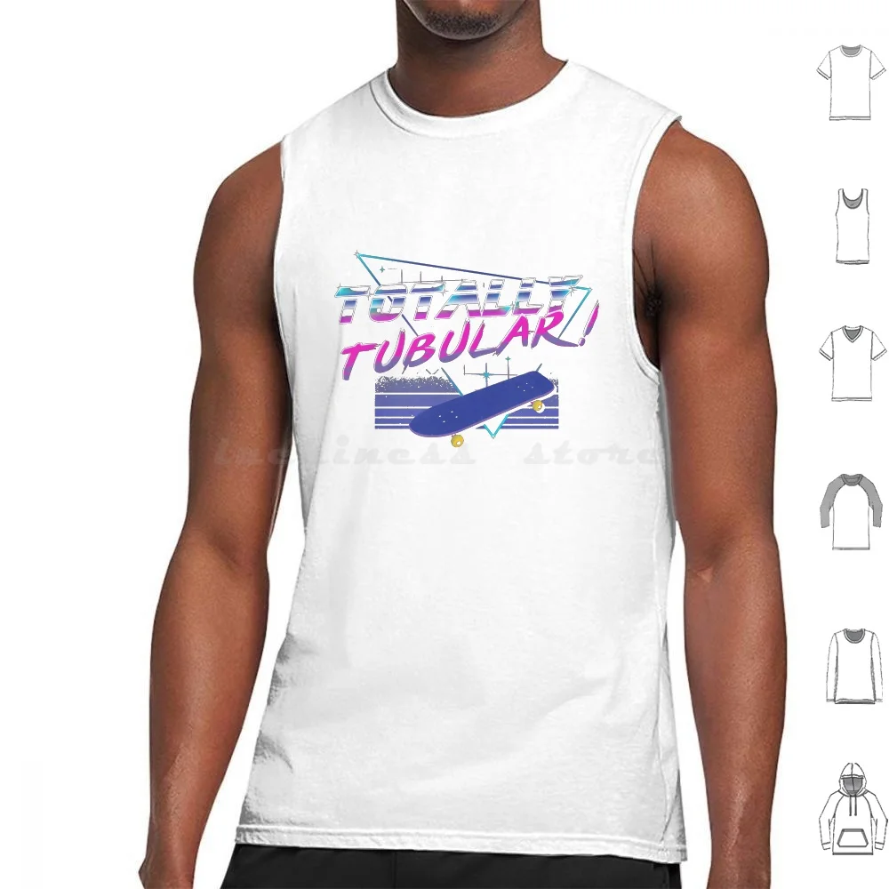 thumbnail image 1 of Totally Tubular Tank Tops Vest Sleeveless 80s Pop Culture Totally Tubular Skateboard Max Tv Series Things Stranger, 1 of 5