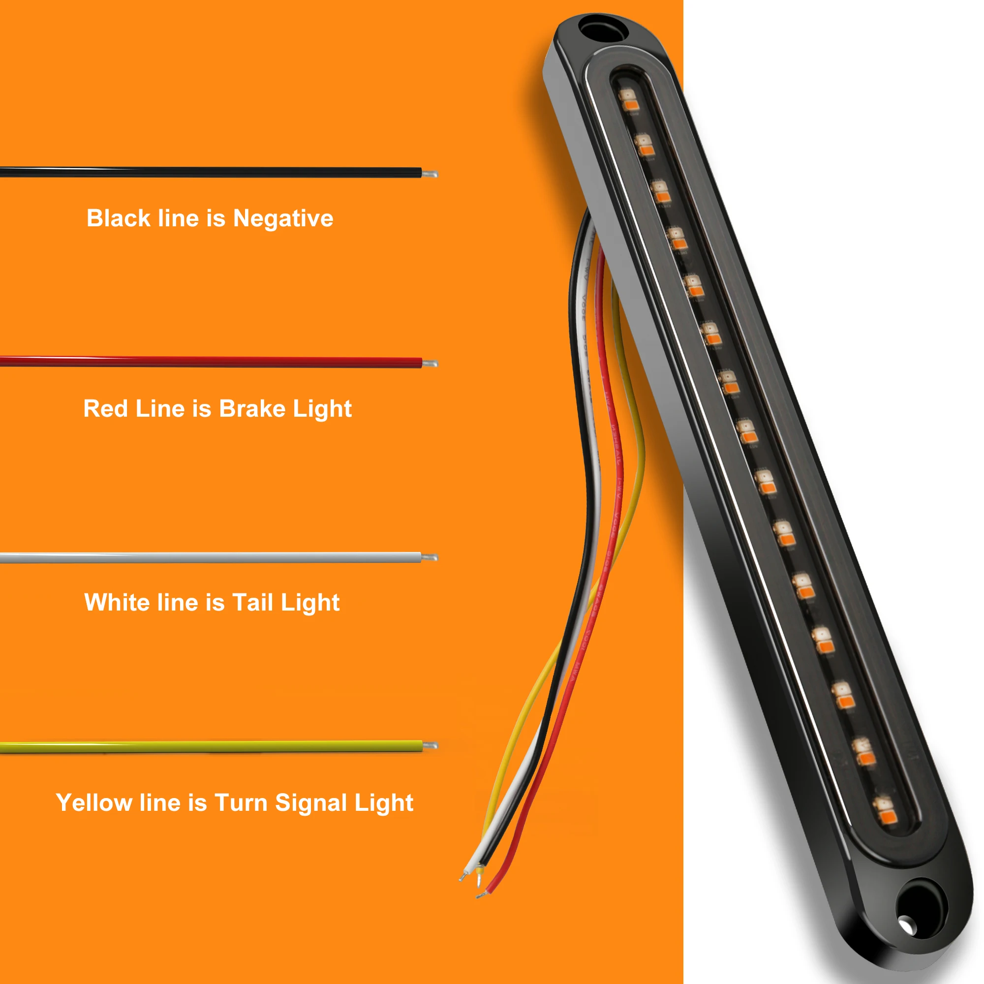 Striscia LED Per Freni Auto - Barra Luminosa Posteriore Impermeabile, 12V-24V, Con Multiple Modalità - Foto 3