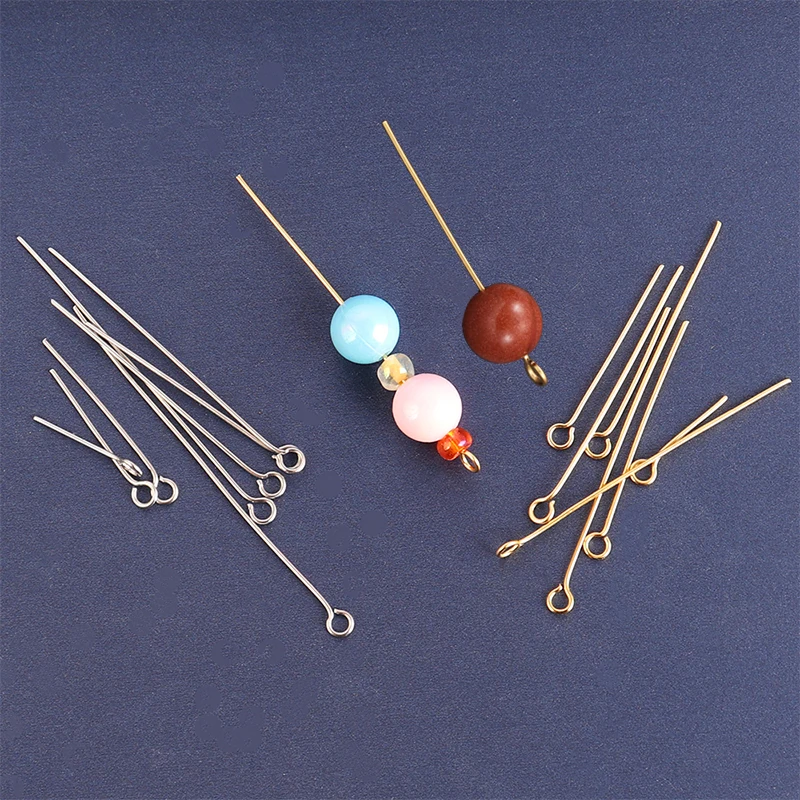 20/30/40mm Stainless Steel Eye Pins Findings Flat Head Pins for DIY Jewelry  Making Earring Bracelet Accessories 50pcs/lot - AliExpress