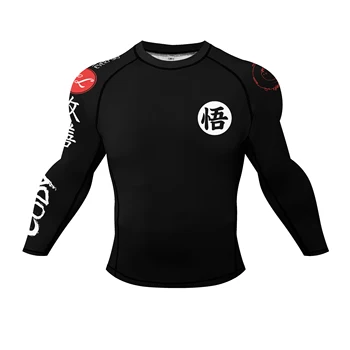 Cody Lundin Nero da uomo MMA BJJ Brasiliano Jujutsu Fighting Taekwondo Camicia a maniche lunghe Allenamento fitness Corsa Protezioni