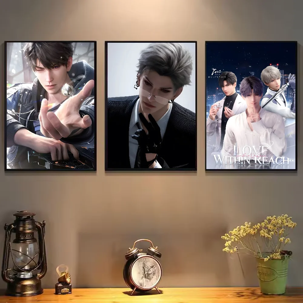 Love And Deepspace Chinese Game Poster HD art sticky wall waterproof home living room bedroom bar aesthetic decoration