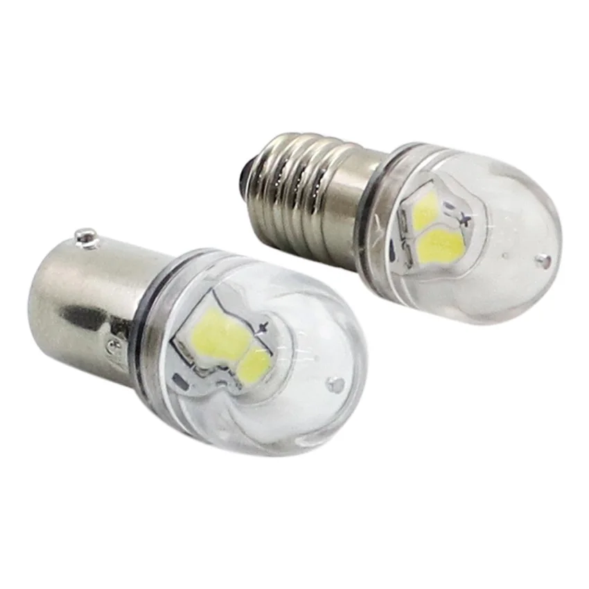 Ruiandsion 2pcs E10 Screw Base LED Bulb 10-60V White 3030 4SMD Replacement For Flashlights Torch Work Lights, Non-Polarity - Foto 3