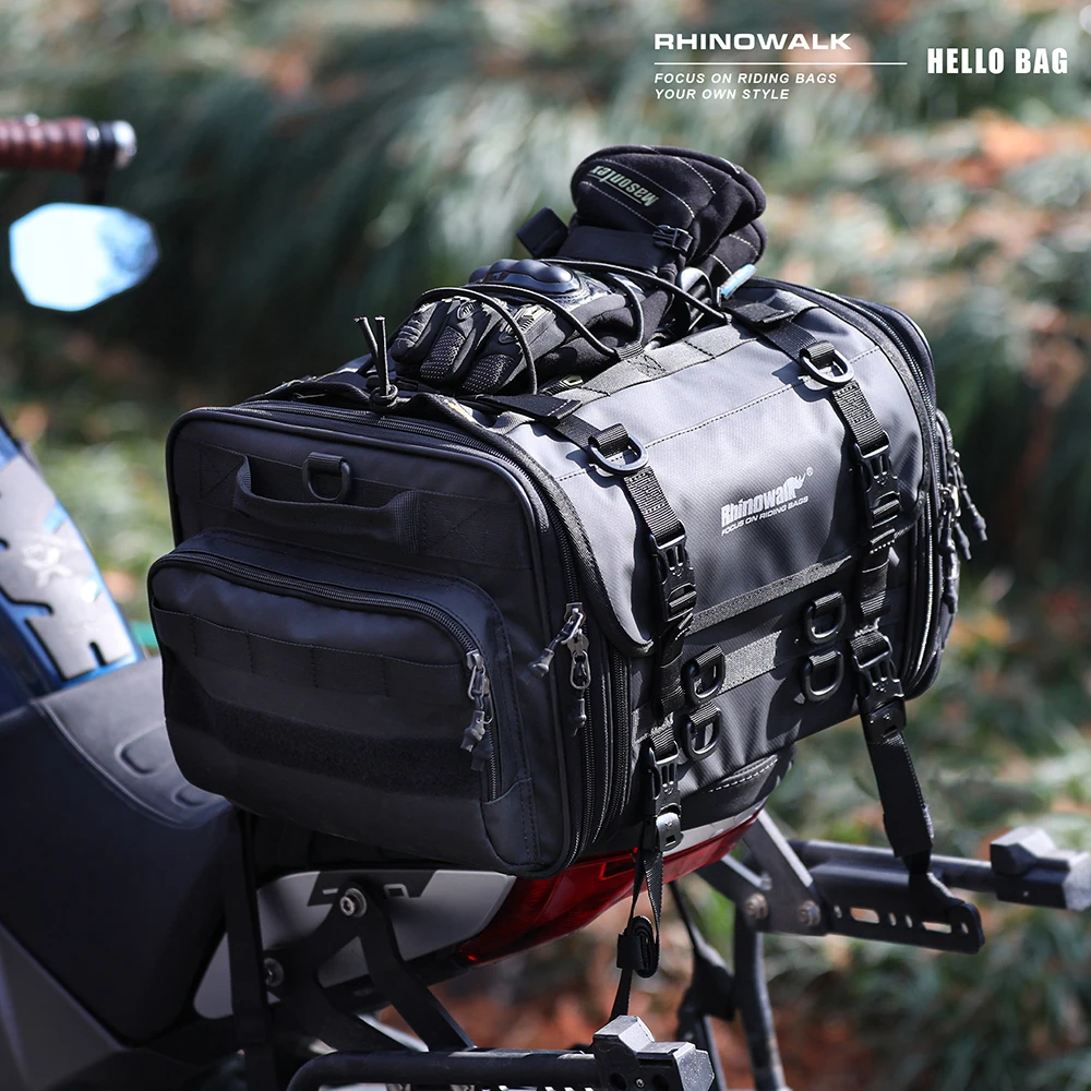 Rhinowalk 60L-80L Motorcycle Bag Waterproof Expandable Motorcycle