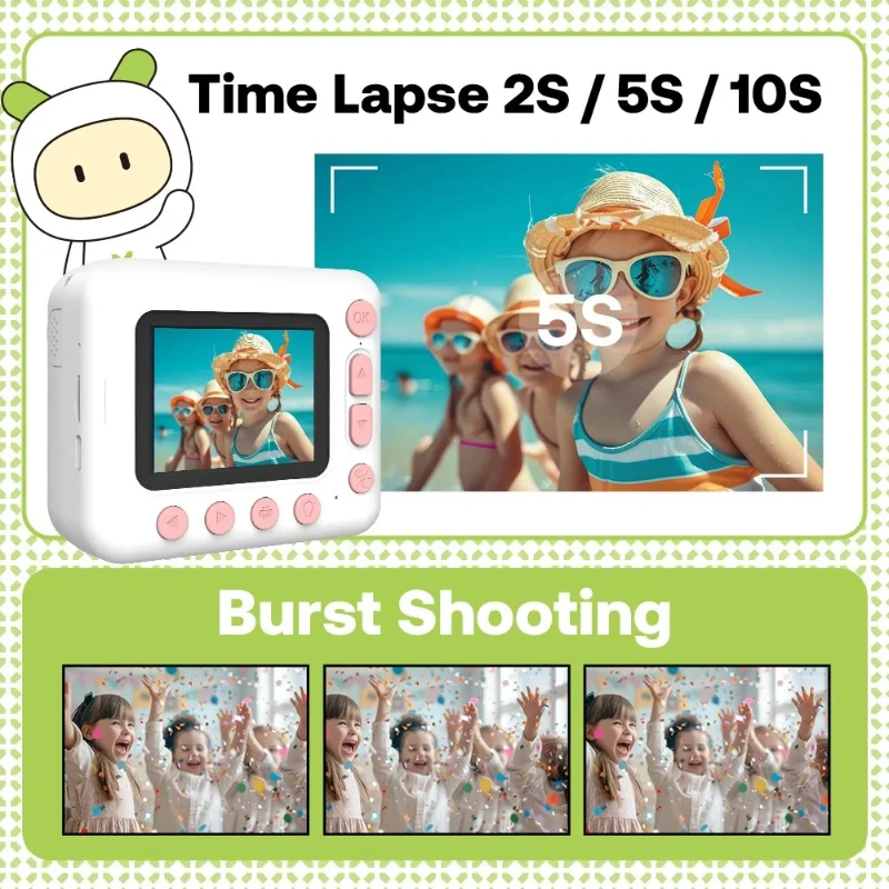 Kids Camera Set for Instant Prints, Perfect Child Gifts for Birthday and Festivals, Point & Shoot Cameras for Kids 4