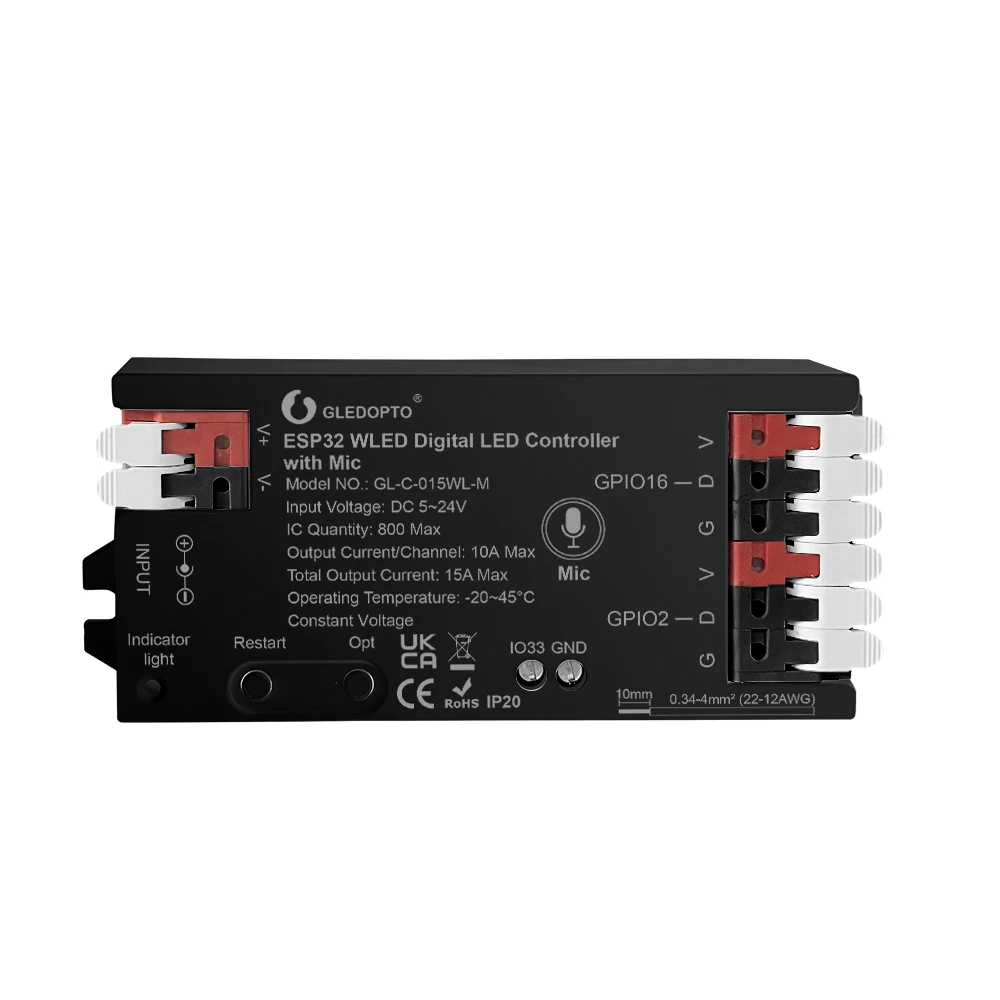 ตัวเลือกสินค้า ESP32 RGB LED Controller ควบคุมแสงด้วยเสียง