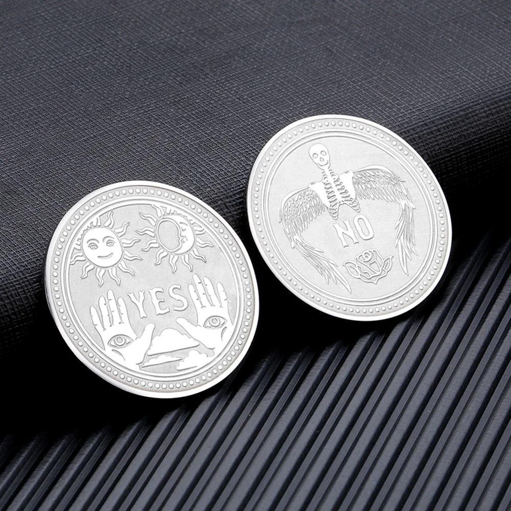 

Yes or No Decision Coin Gothic Double Sided Relief Plating Commemorative Coins Creative Skull Souvenir Divination Collectibles